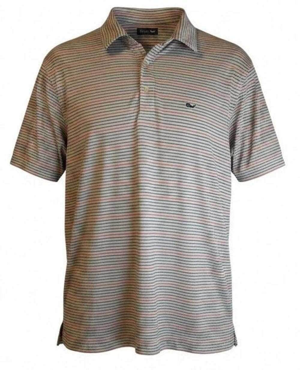 Vineyard Vines Men's Performance Striped Sankaty Polo Shirt Large